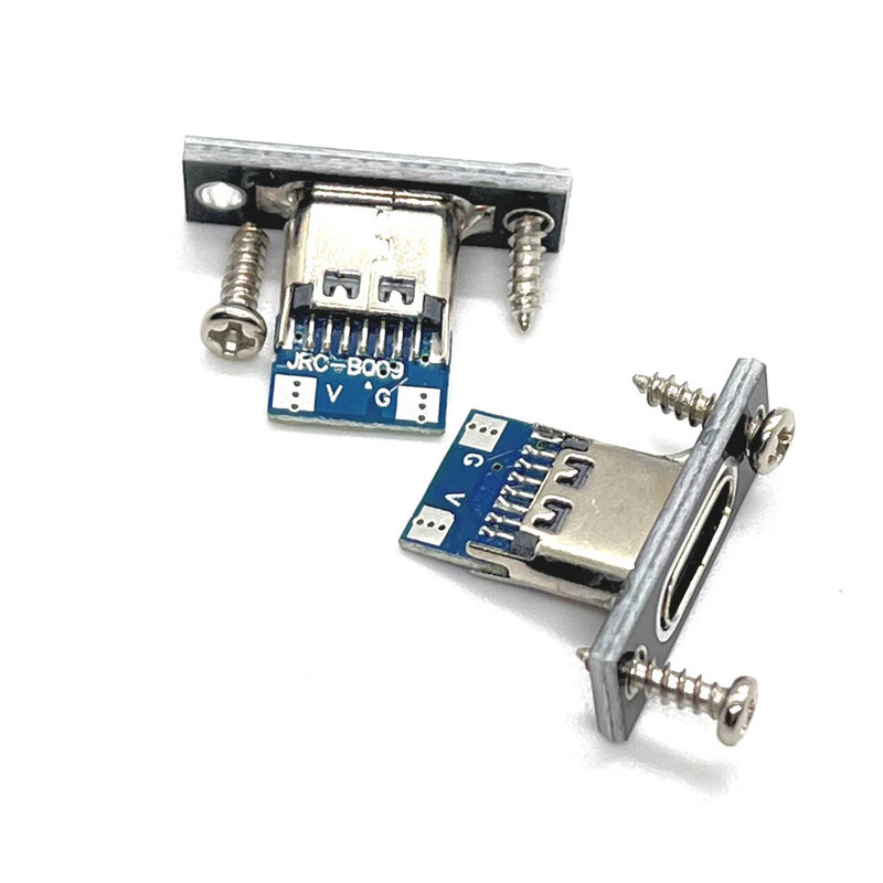 Impermeável USB Tipo-C Porta de Carregamento, Faixa Linha de Solda Joint, Conector Fêmea, Soquete, 2Pin, 4Pin