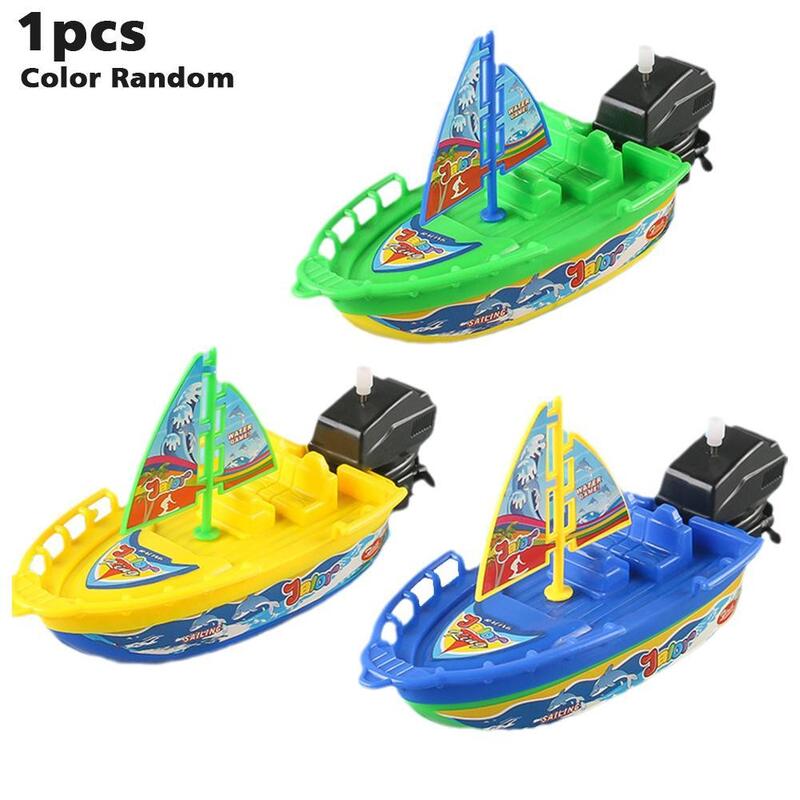 1pc Children's Water Playing Boat Bath Shower Toys Sailboat For Kids Color Cognition Motorboat Summer Water Playing Shower Toys