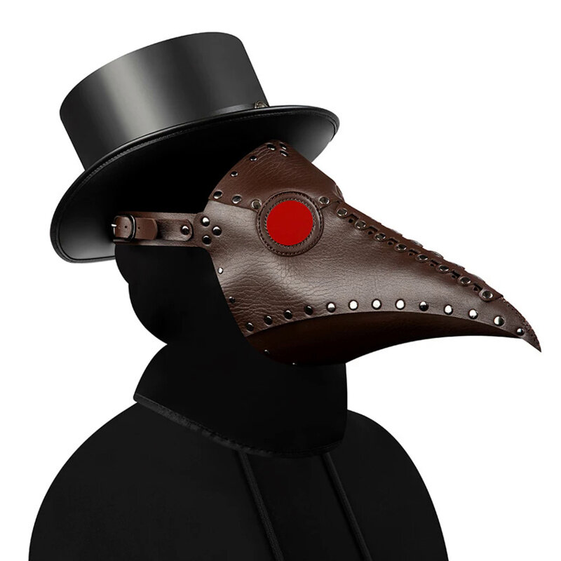 Máscara Steampunk de couro para homens, Cosplay, Anime, chapéu de Halloween, disfarce assustador, máscara preta, suporte de carnaval