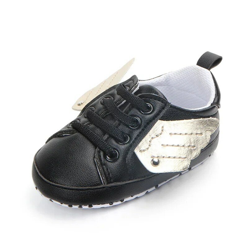 Chaussures de marche classiques avec ailes d'ange pour bébé, souliers pour enfant en bas âge, quatre couleurs