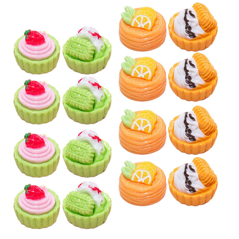 Miniatur Essen Puppenhaus Kuchen Modelle Tabletts gefälschte Dessert gemischte Stil Spielzeug Kuchen Brot Desserts Snacks Harz Dekore