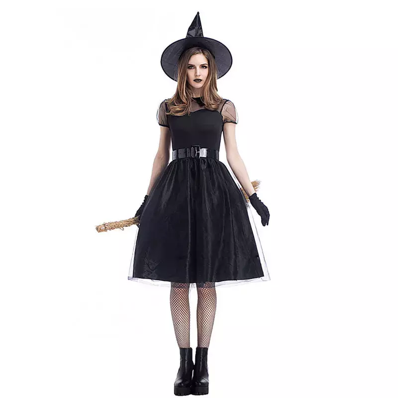 Disfraz de bruja para Halloween, vestido de fantasma para fiesta de Carnaval oscuro