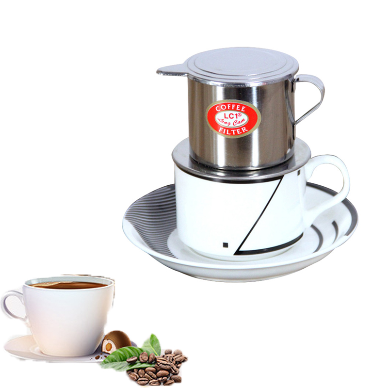 Aço inoxidável portátil vietnamita café gotejamento filtro, Filtro Maker Pot, Infuse Cup Serving, Delicioso
