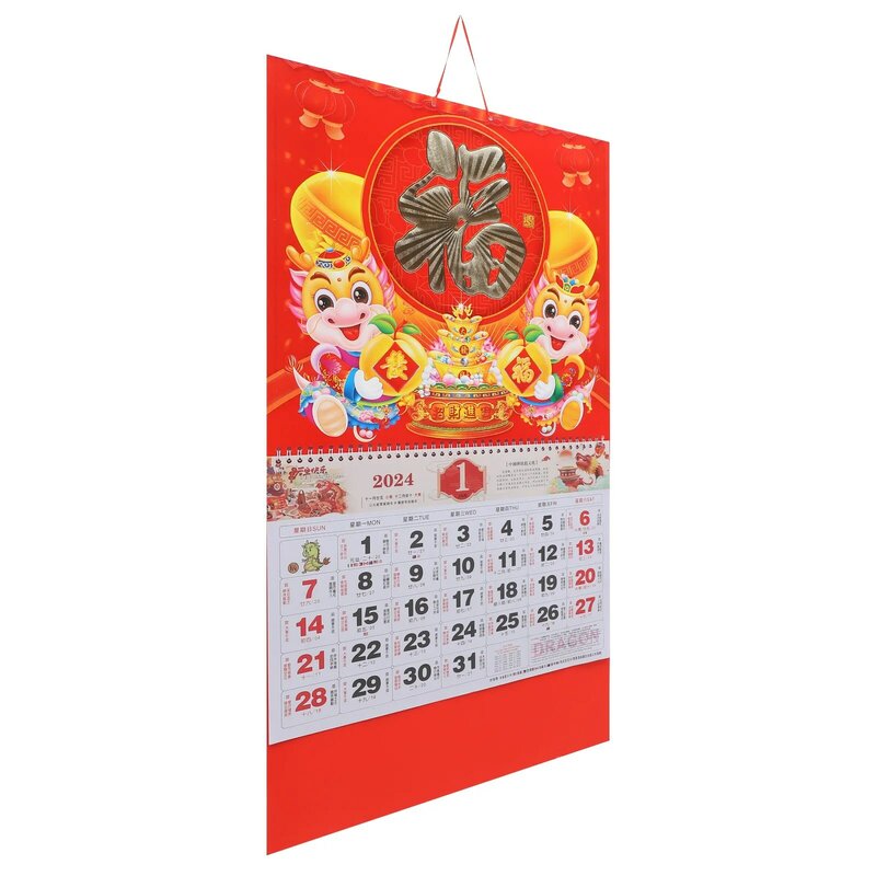 Calendario da appendere tradizionale 2024 calendario da parete stampato trasparente calendario da parete delicato per ufficio