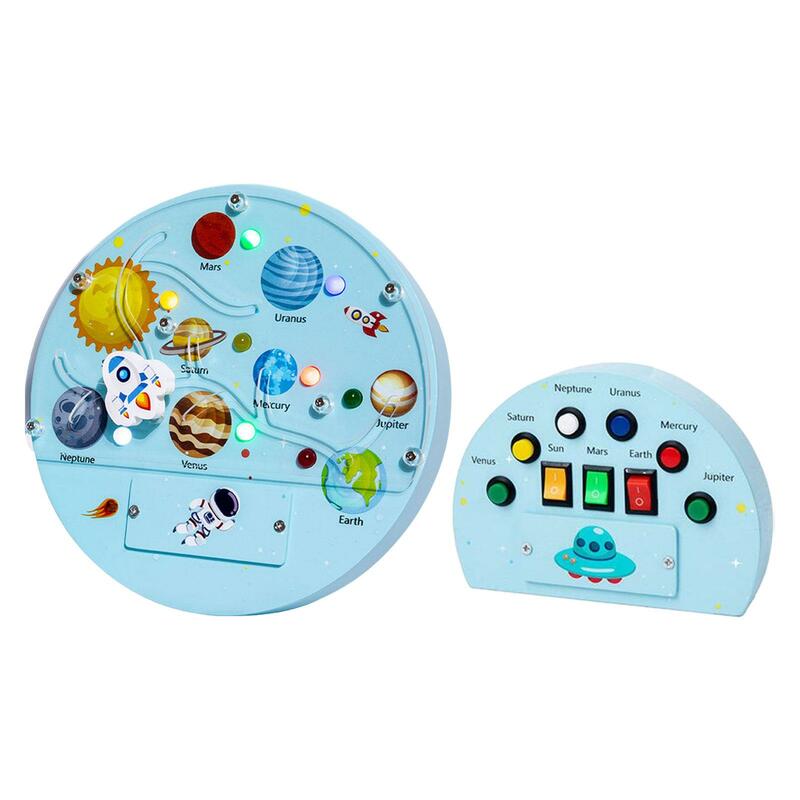 Educação Infantil Placa Sensorial com Interruptor de Luz para Crianças, Brinquedos de Viagem do Bebê, Crianças Pré-Escolar, Presentes Infantis, Ocupados, Switch, 1-3