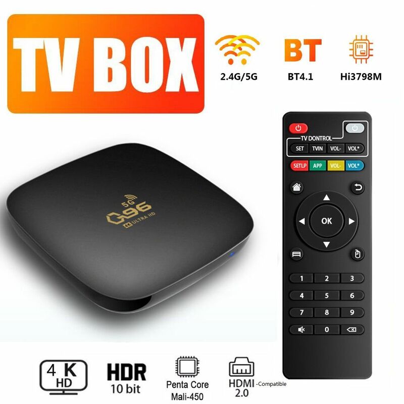Boîtier Smart TV Q96, Android 2022, Façades Core 10.1/5G, Décodeur 4K, Wifi, Bluetooth, 8 Go + 2.4 Go, pour Home Cinéma, Nouveauté 128