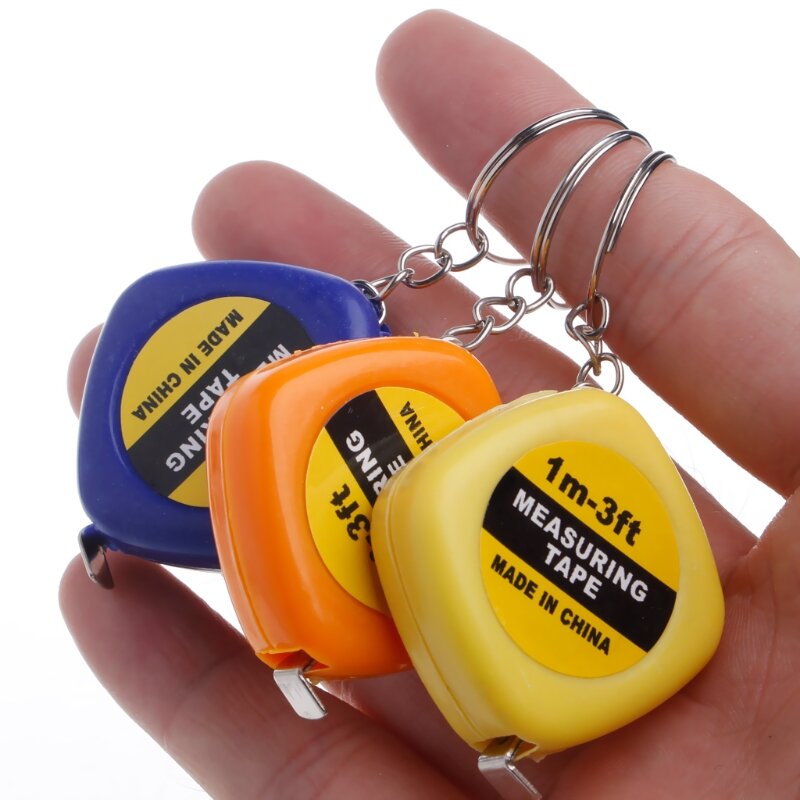 Easy Retractable Ruler Tape Measure Mini Portable Pull Ruler Keychain 1m/3ft Dropship
