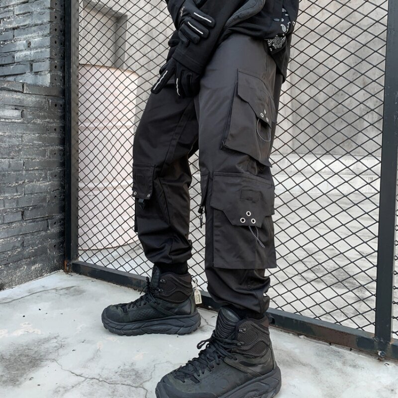 Calças cargo estilo Techwear multi-bolso masculino, calça de tornozelo tática na rua alta, design original, outono, Y2K, 2022
