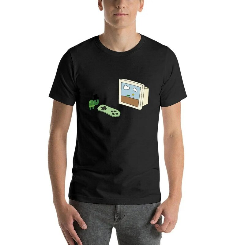 T-Shirt Video game Tim kecil atasan hippie pakaian T-Shirt hitam kustom untuk pria musim panas