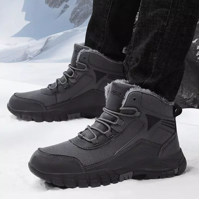 Sepatu bot insulasi panas untuk pria, sepatu bot pendek luar ruangan, sepatu bot pendek untuk musim dingin, sepatu mendaki gunung