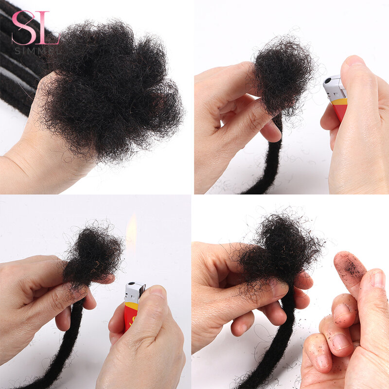 Удлинители Волос Dreadlock, бразильские человеческие волосы для наращивания, пучки, оптовая продажа, 6-24 дюйма, вязаные крючком волосы для женщин, мужчин, детей