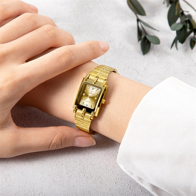 LIEBIG-Montre-bracelet de luxe en acier doré pour homme et femme, horloge à quartz, L1018, 2023