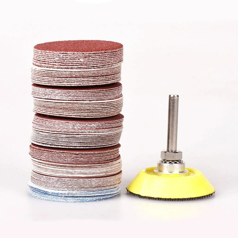 Disques de ponçage à crochet et boucle, 200 pièces, avec tampon d'interface éponge et support pour perceuse, meuleuse, outil rotatif