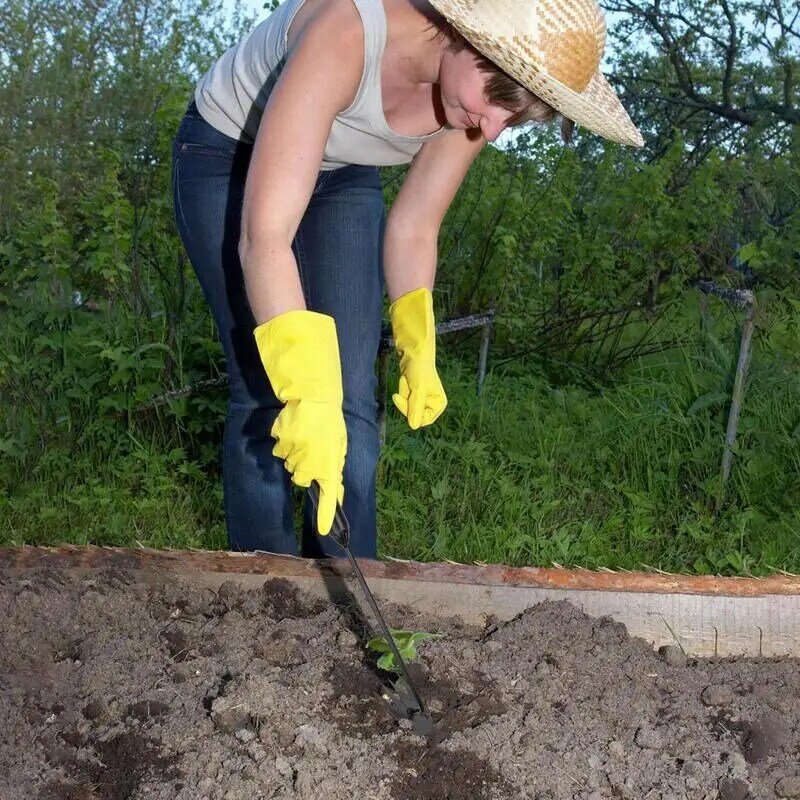 Mão Weeder Seedling Transplante Ferramenta, remoção de ervas daninhas, Dandelions Fork, escavação Extrator, Cabo de madeira, Metal Home Garden, Novo