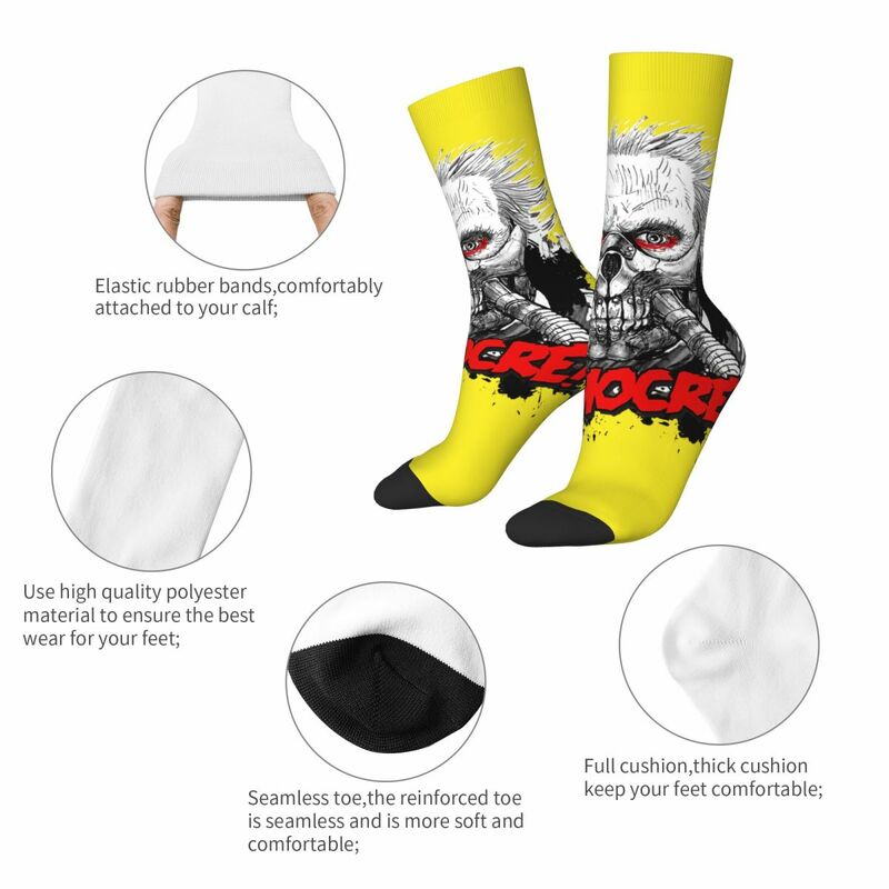 Забавные посредственные мужские носки в стиле ретро Харадзюку, сумасшедшие максы, Необычные бесшовные короткие носки с принтом из фильма