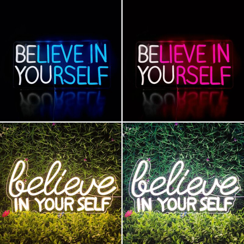 Believe In ABLE Self Neon Sign, LED Letter Wall Decor, Document, DIY Room Decoration, Gamer Bedroom, Birthday Party Gift, Inspire Lamp
