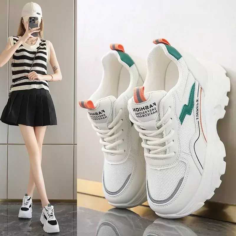 Women's Sneakers Breathable Female Vulcanized Shoes Lace-Up Walking  Spring Platform Casual Comfortable Shoes for Ladies
