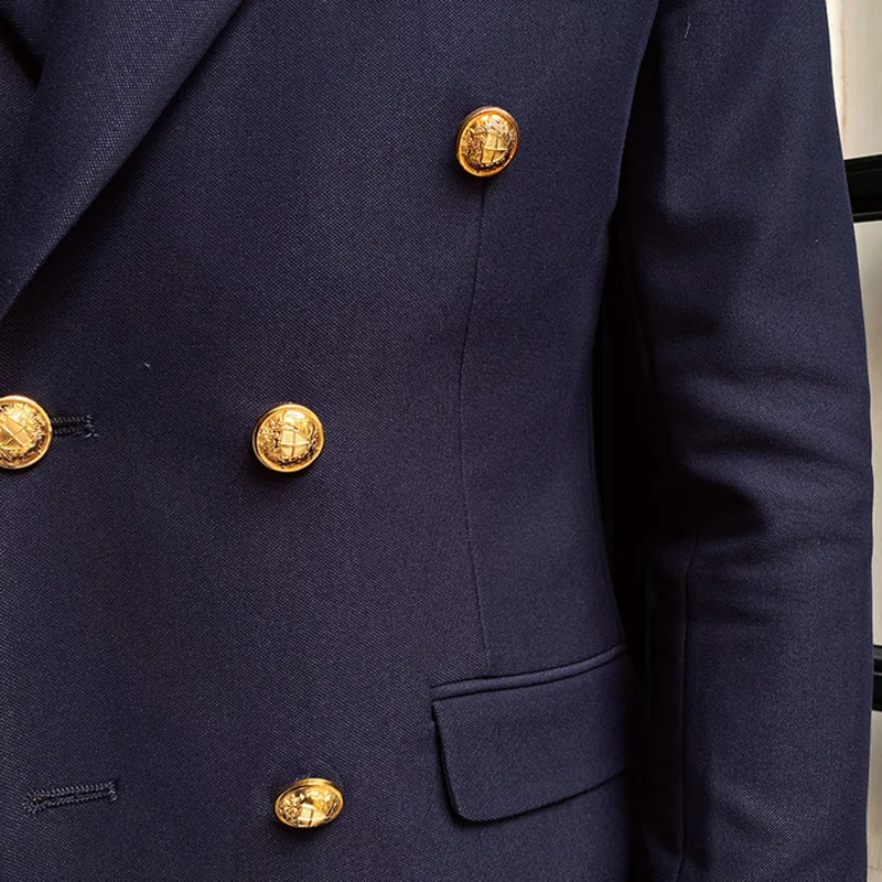 Blazer diário britânico masculino, terno fino de trespassado duplo, jaqueta monocromática, casual, na moda