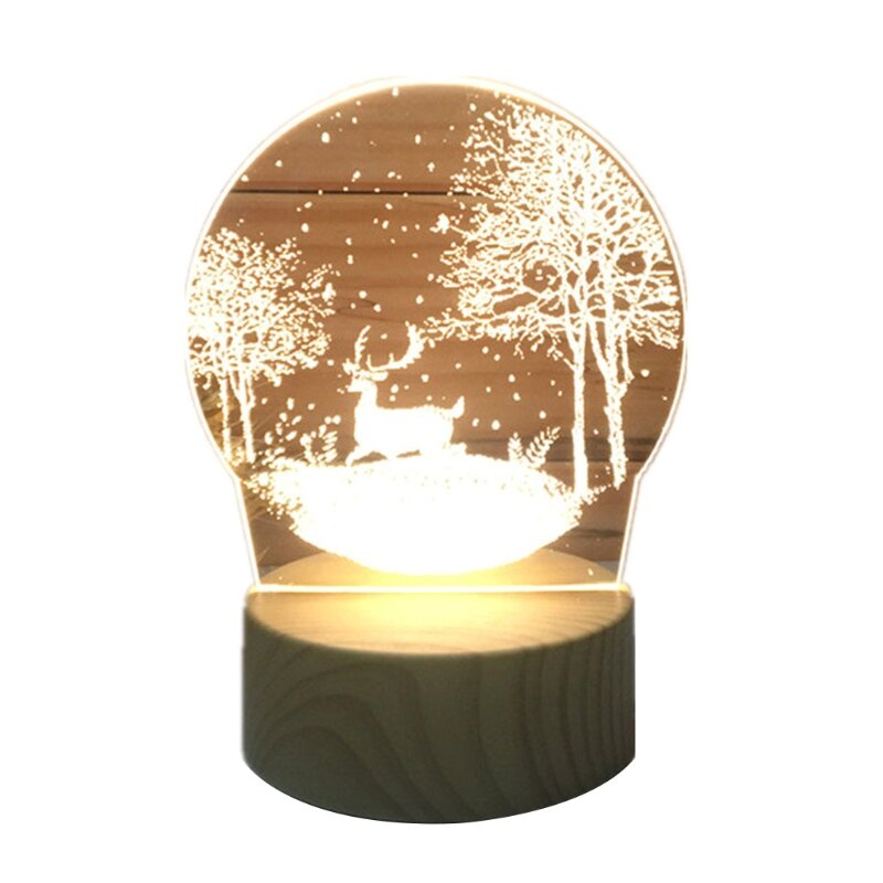 Chân đế bằng gỗ pha lê có đèn chiếu sáng ban đêm Đèn LED hiển thị Chân đế