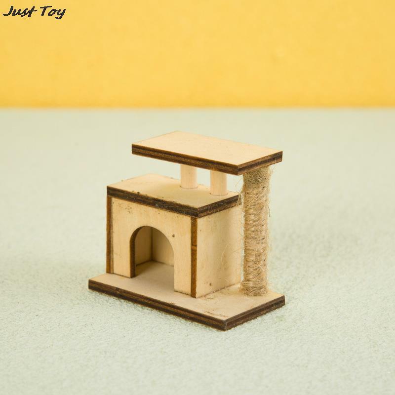 Casa de muñecas en miniatura para decoración del hogar, 1 piezas, 1:12, gato, marco de escalada, accesorios de bricolaje, muebles para mascotas, modelo, accesorios