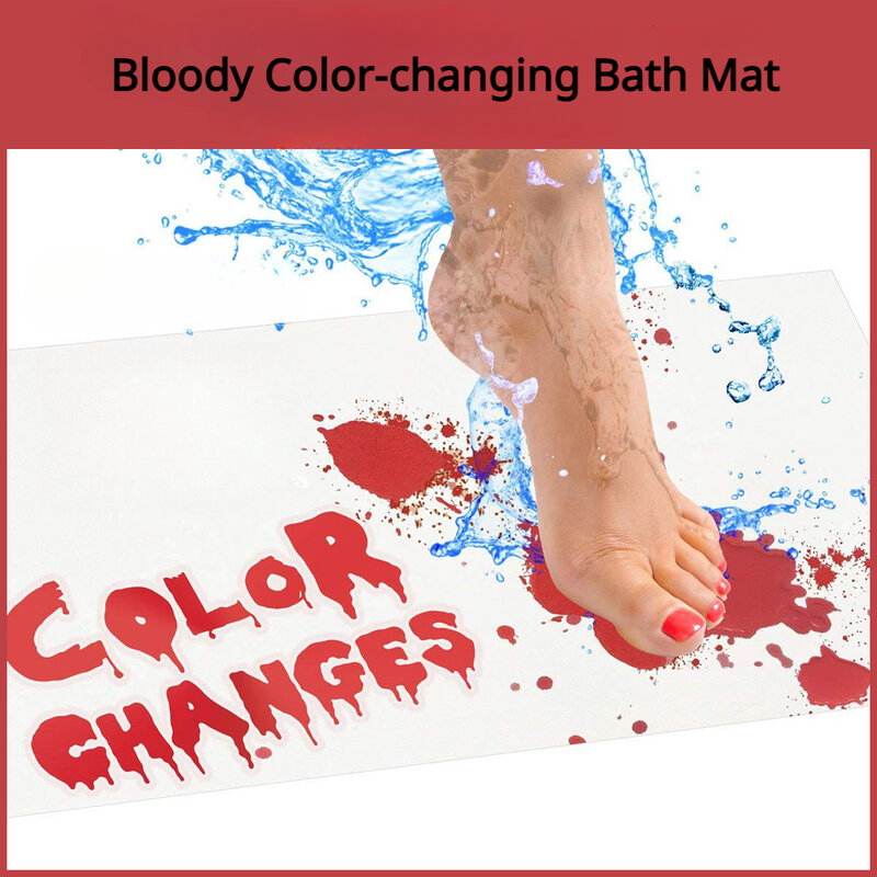 Halloween Bloody Color-Changing Bath Mat, Prank Bathroom Floor Mats, Horror Tapete, Tapetes, Decoração do Partido, Presentes, 1Pc