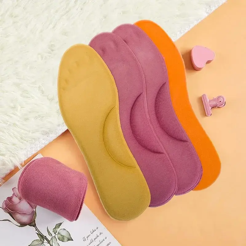 2/4pcs Winter Fur Self Heating Insoles Foot Thermal Thicken Insole Memory Foam Shoe Pads Warm Sports Shoes Inserts for Women Men