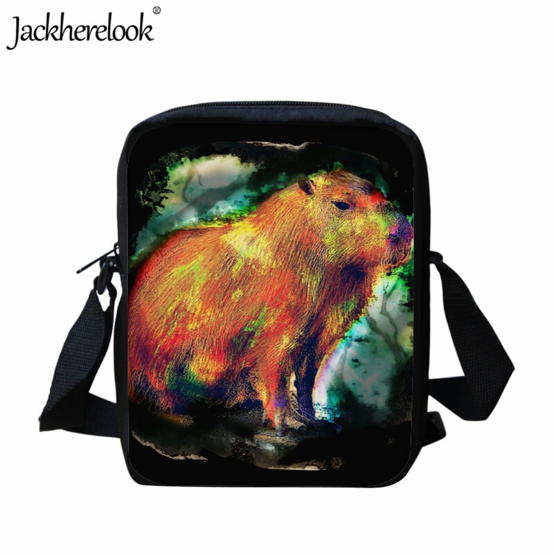 Jackherelook การ์ตูน capybara เด็กความจุขนาดเล็กกระเป๋านักเรียนเดินทางพักผ่อนกระเป๋าครอสบอดี้กระเป๋าสะพายไหล่กระเป๋าใส่ข้าวกลางวันสำหรับเด็ก