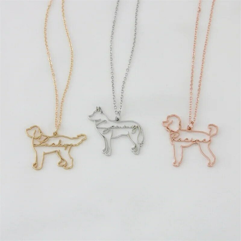 Ожерелье с именем собаки на заказ, ожерелье с кулоном с именем животного, ожерелье из нержавеющей стали, ювелирные изделия, подарок на день матери, подарок