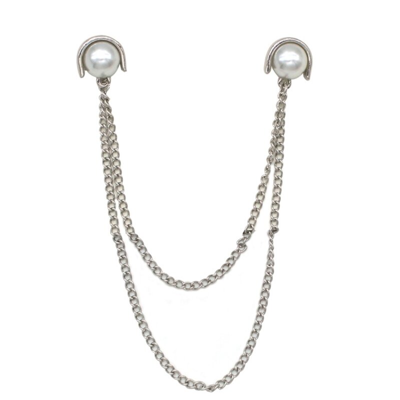 652F Broche feminino com corrente cravejada cristal elegante cravat joias broches broches para uso formal