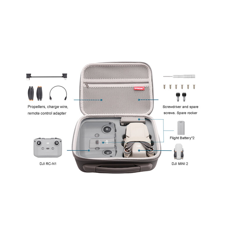 Bolsa portátil para Dron DJI Mini 2/2 SE/MINI 4K, bolsa de almacenamiento, bolso de mano, caja de transporte al aire libre, accesorios para Dron DJI Mini 2