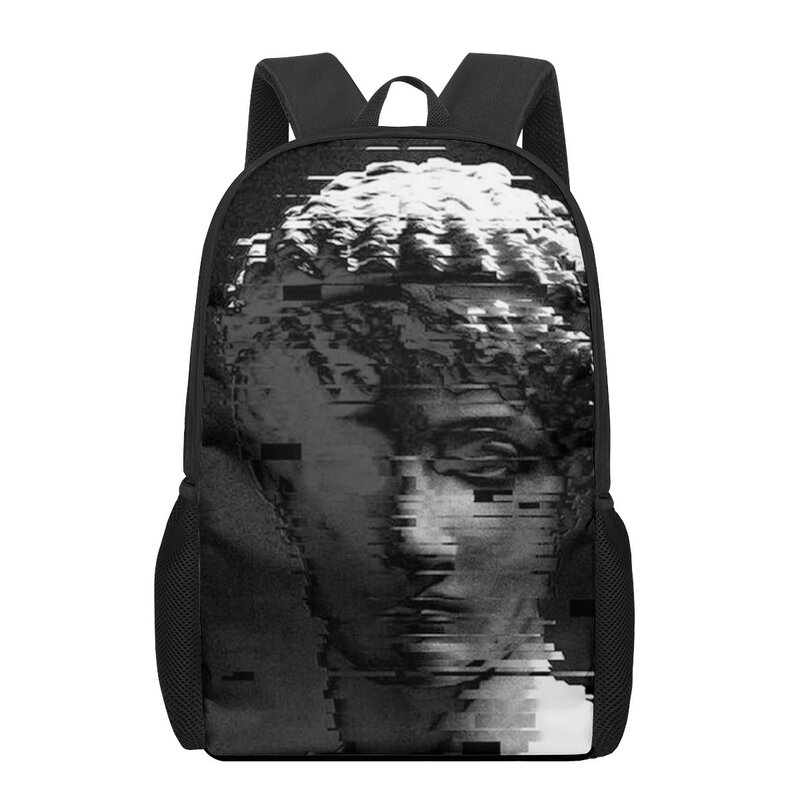 David arte impressão 16-inch adolescente saco de escola meninos meninas crianças escola mochila estudante saco de escola