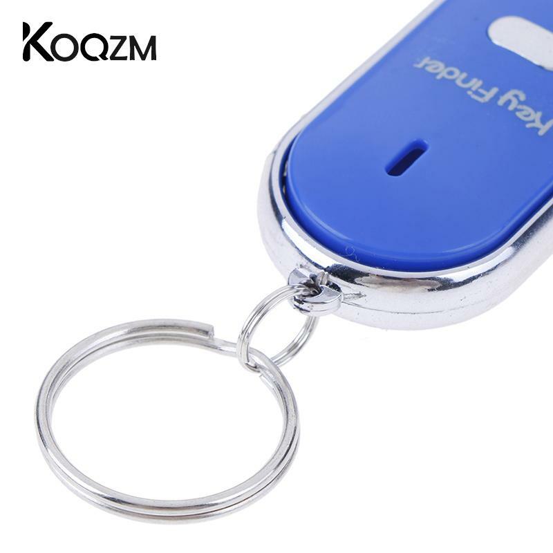 Blue Anti-Lost Key Finder Locator Keychain Whistle Beep Sound Alarm LED Light