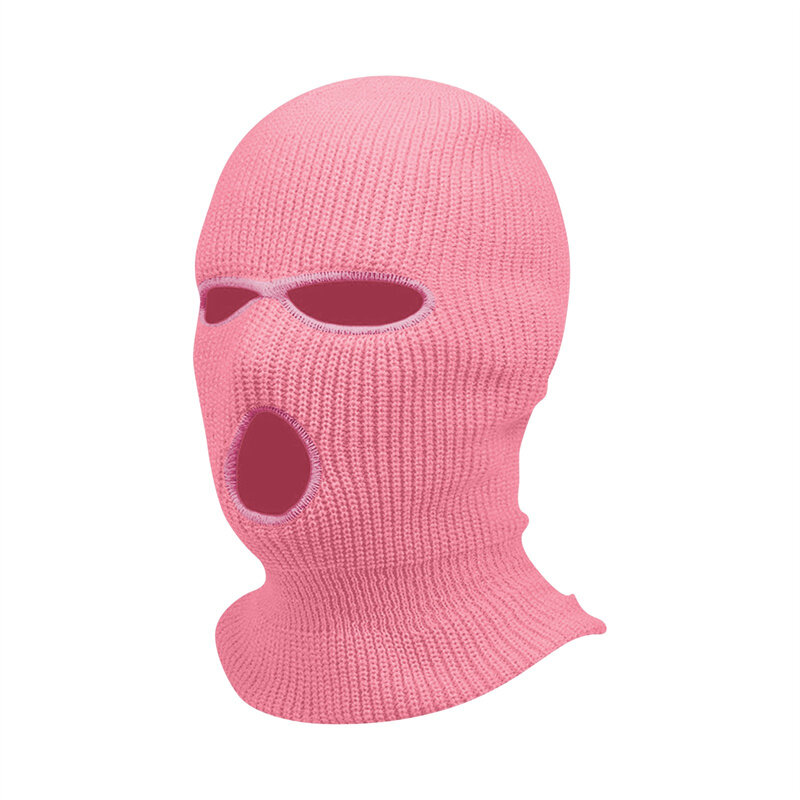 1 Pcs Winter Windproof Fleece Face Mask Men Women Warm Hood Sports Scarf Skiing Wool Cap Outdoor Cycling Knitted Pullover Hats
