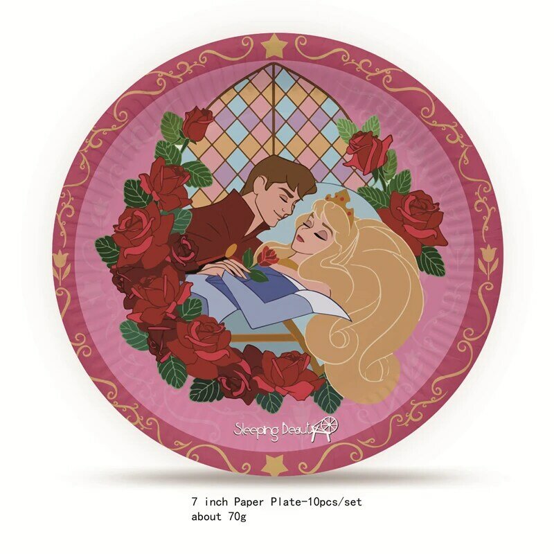 Sleeping Beauty Princess stoviglie decorazioni per feste di compleanno piatto di carta tovagliolo sfondo palloncino Baby Shower forniture per feste