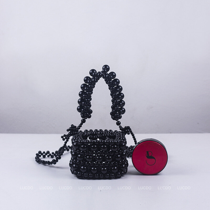 アクリルとクリスタルのビーズのハンドバッグ,女性のためのデザイナーのフェイクパールトートバッグ,小さな財布,新しい2022コレクション