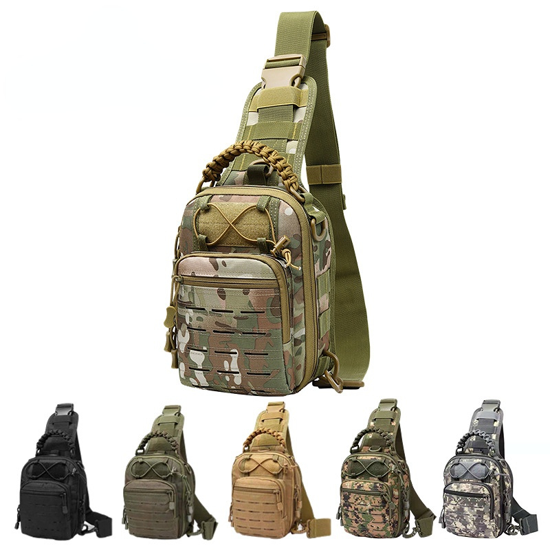 Chikage Camo Tactical Chest Bags Outdoor Sports Fishing Hunting Men Chest Bags Large Capacity Multi-function Shoulder Bags