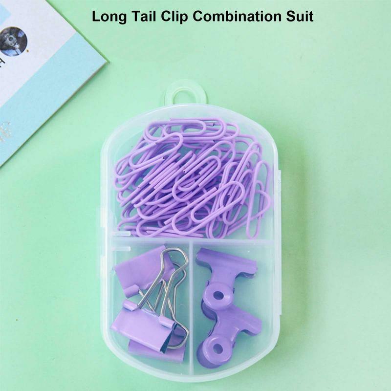 Paper Clips And Binder Clips 45Pcs Paper Clips And Binder Clips Office Clips Set With Paper Clips Long Tail Clip Bill Holder For