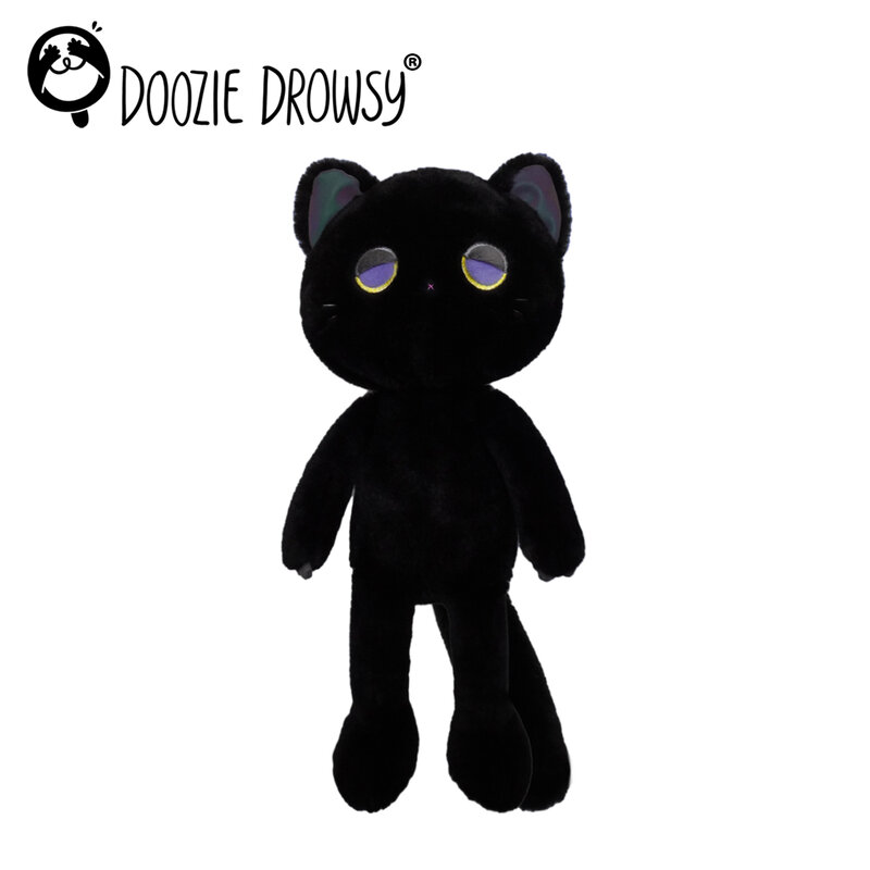 Маленькая черная кошка милая кукла Светоотражающая красочная 37 см плюшевая игрушка кавайная модель для детей Рождество Девочка День рождения сюрприз подарок домашний декор