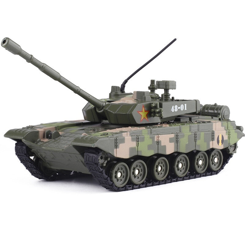 Tanque de batalla principal de aleación para niños, vehículo blindado de aleación, modelo militar, juguete de regalo de vacaciones, 1:55, 17,5x7,5x6cm, nuevo