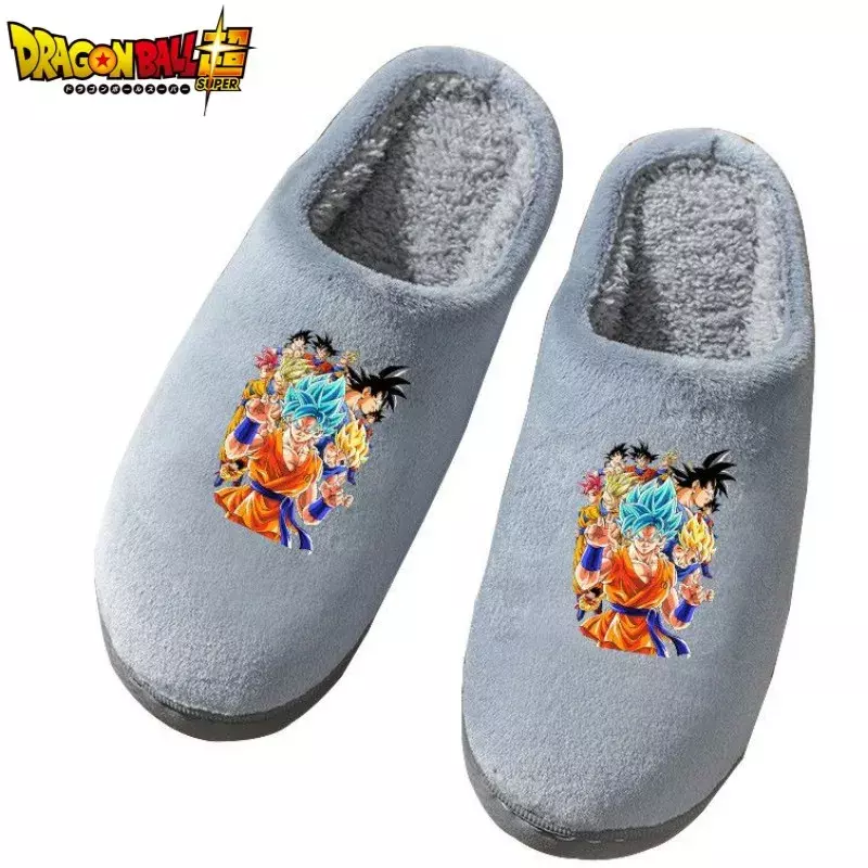 Zapatillas de algodón Kawaii de dibujos animados de Dragon Ball, Wukong, antideslizantes, antiolor, gruesas y cálidas, par de zapatillas periféricas de Anime