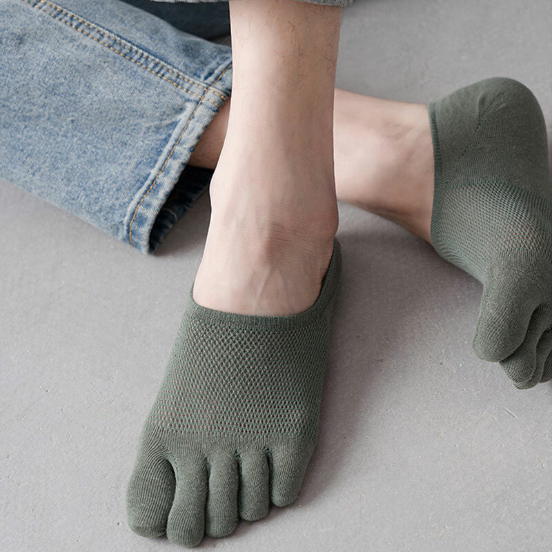 ถุงเท้าข้อสั้นสำหรับผู้หญิงผู้ชาย, ถุงเท้าตาข่ายกลวงไม่โชว์ถุงเท้าซับเหงื่อถุงเท้าเรือถุงเท้าห้านิ้วระบายอากาศได้ดีถุงเท้าข้อต่ำข้อเท้า