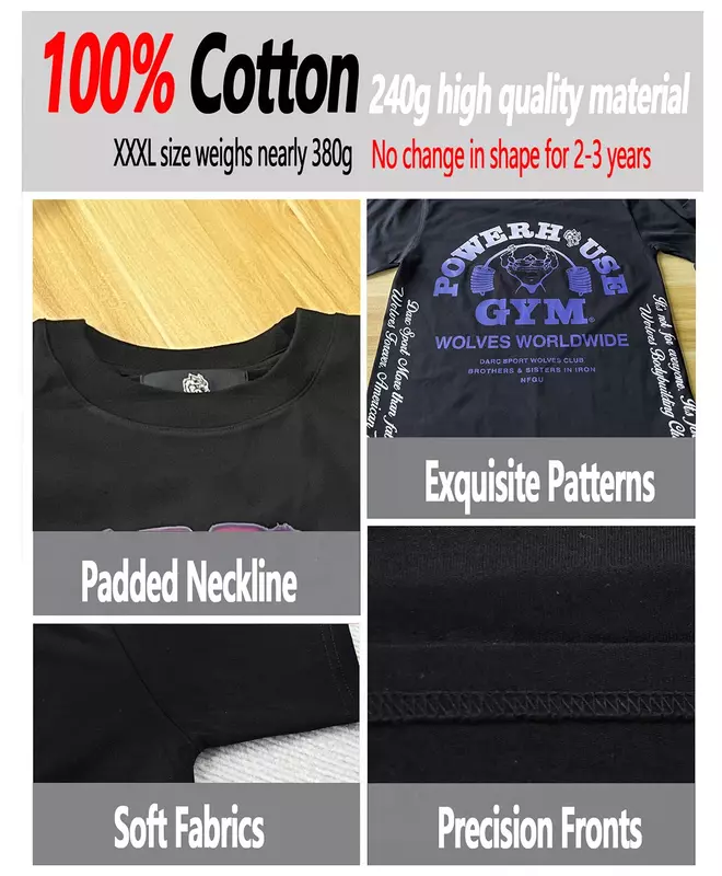 Спортивные винтажные потертые рубашки Darc Wolf, Мужская одежда для спортзала, бодибилдинга, летние футболки для фитнеса и тренировок
