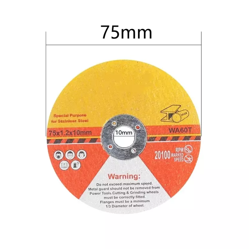 Mini Disque de Coupe Circulaire en Résine pour Meuleuse d'Angle, 75mm, 10 Pièces