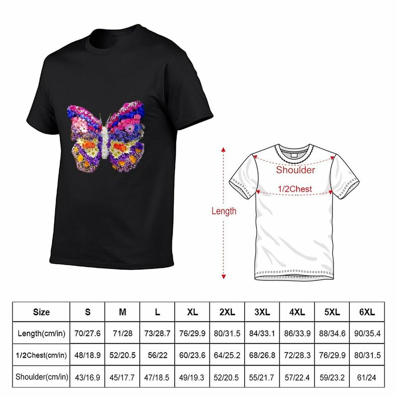 Camiseta com estampa borboleta masculina, moda coreana, roupa estética, estampa animal, floral, masculino, branca