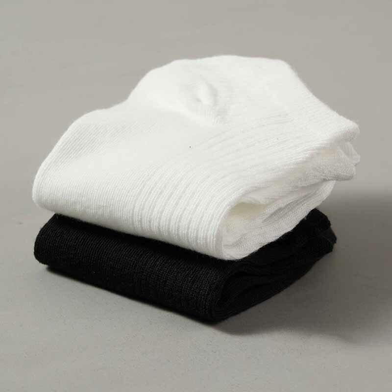 5 Pairs/lot Men's Breathable Cotton Socks High Quality Black White Stripe Short Solid Color Low Tube Ankle Sock