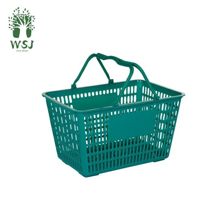 Cesta de la compra de plástico para alimentos, cesta de almacenamiento con mano para supermercado, productos superventas