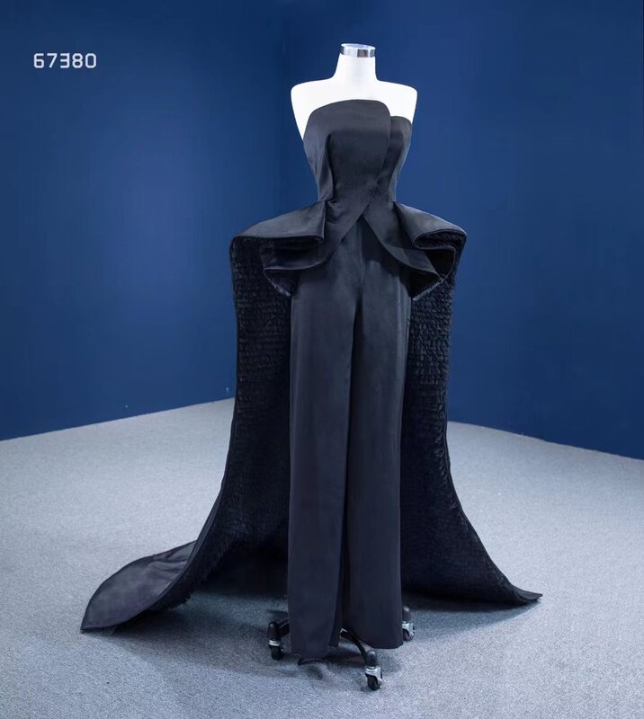 فستان سهرة مفتوح الظهر للنساء ، تصميم خاص ، فستان رسمي ، بنطلون مثير ، بنطلون حفلة ، مشد أسود