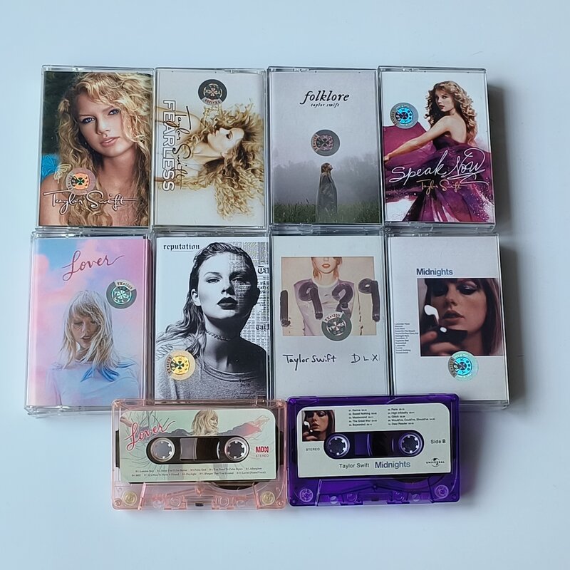 Kaset musik Swift Taylor baru kaset Album Departemen kubik yang dihias 14 gaya Cosplay musik perekam kotak pita suara