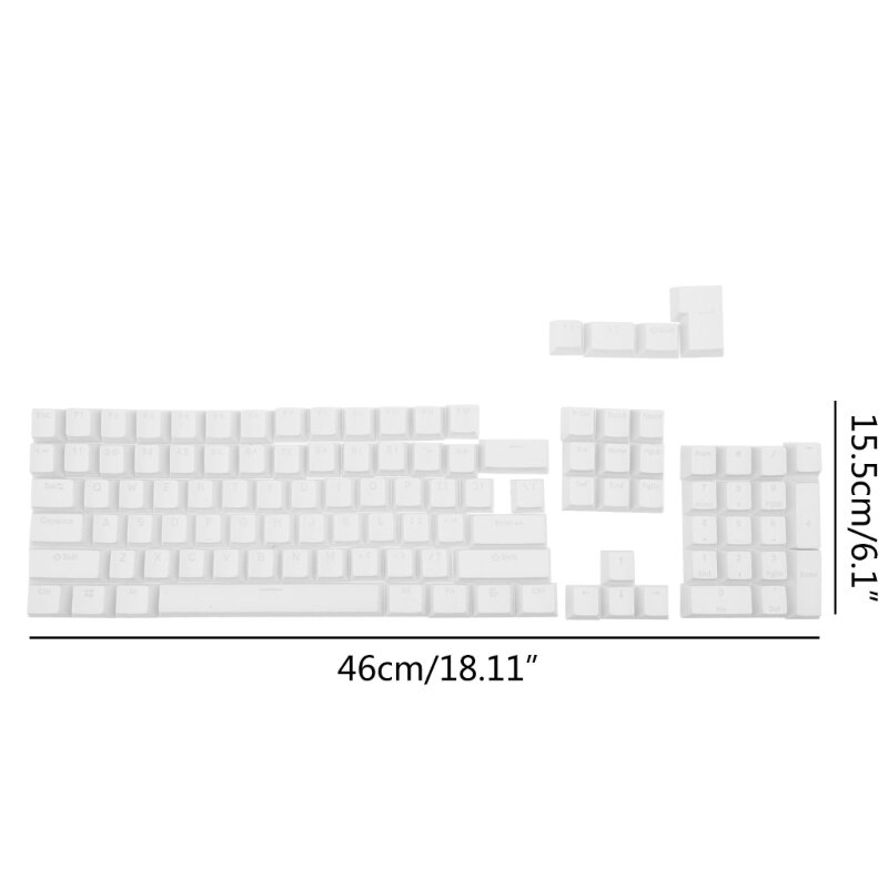 2 في 1 104 أغطية مفاتيح ABS بإضاءة خلفية لأغطية المفاتيح للوحة المفاتيح الميكانيكية