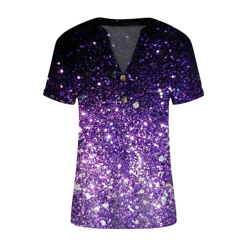 Женский топ, летняя модная футболка с коротким рукавом и цветочным принтом и перекрученными пуговицами, женские блузки 2024, женская одежда